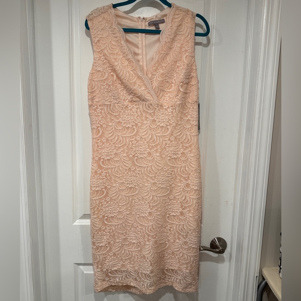 Elegant Lace V-Neck Dress - Cream